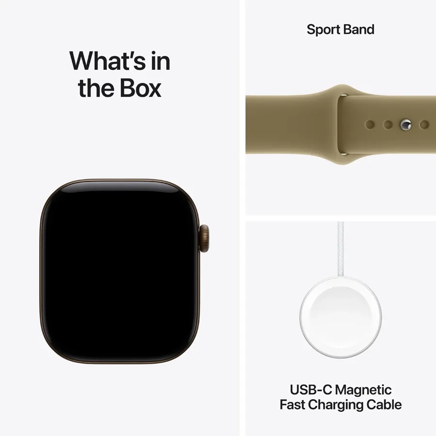 Apple Watch Series 12 GPS + Cellular,  Olive Sport Band, M/L, 46мм, Dark Bronze – photo 7