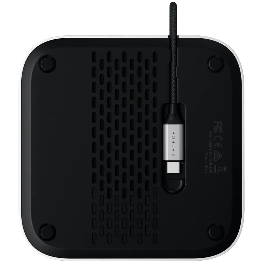 photo 7 - Подставка и хаб SATECHI для Mac Mini M4 с корпусом для SSD, Серебристый