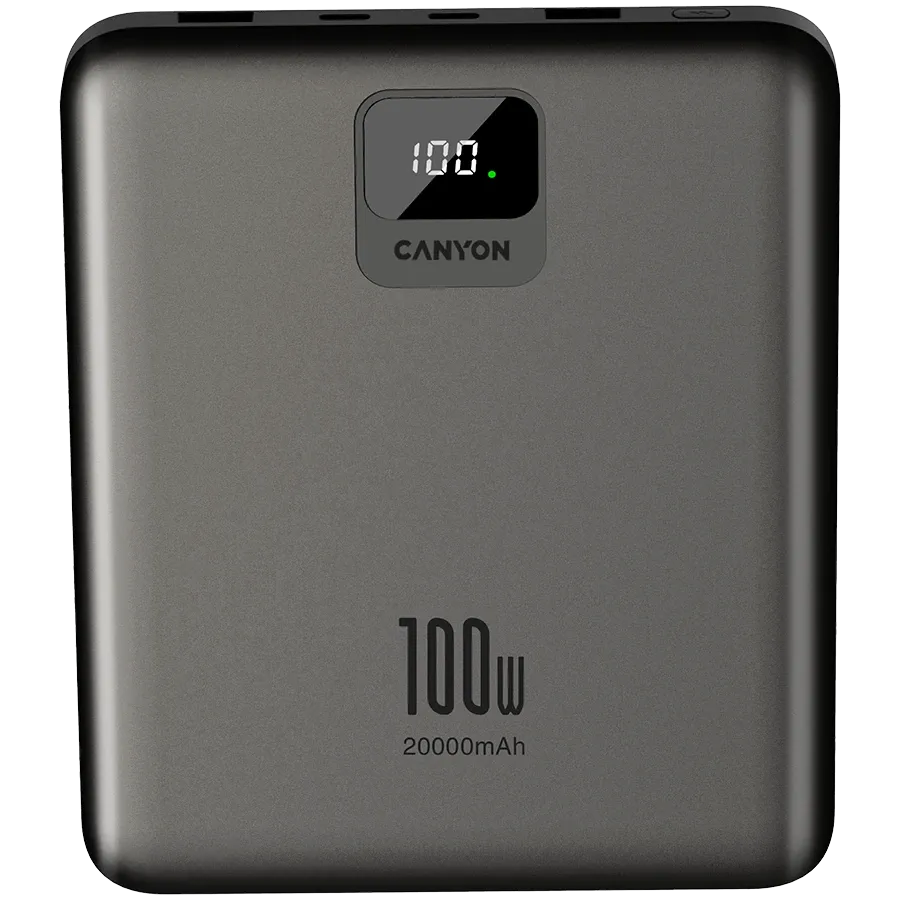 photo 1 - Портативное зарядное устройство CANYON, 20000 мА·ч, Тёмно-серый