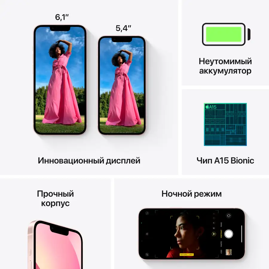 iPhone 13, 128 ГБ, бу, Розовый – photo 5