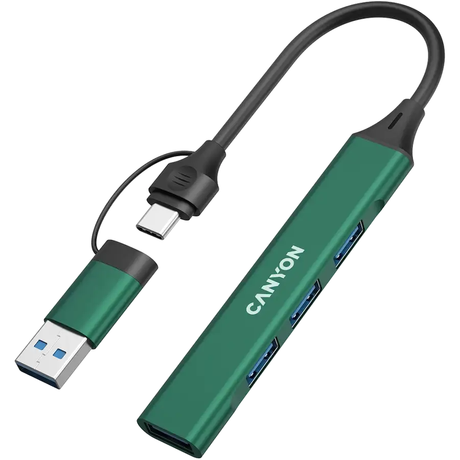 Adaptor multiport CANYON USB-C DS-02, Green – photo 2