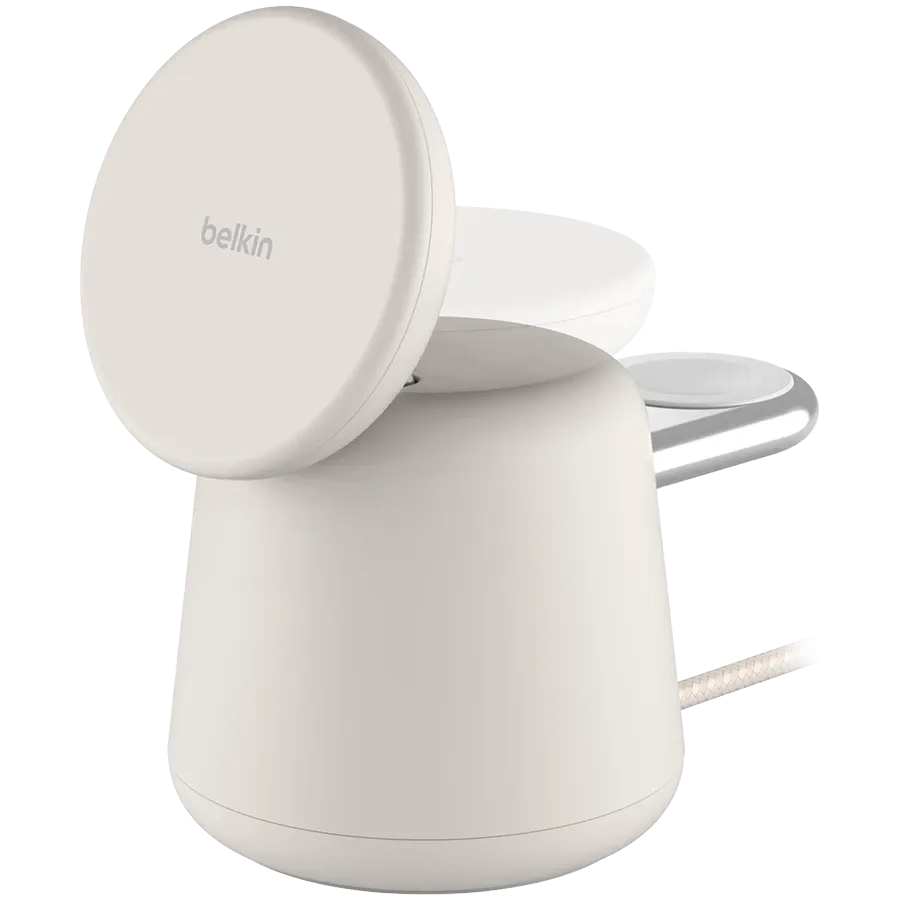 photo 1 - BELKIN BoostCharge Pro 2-in-1 Wireless Charger to USB Type C, 15 W, Sand