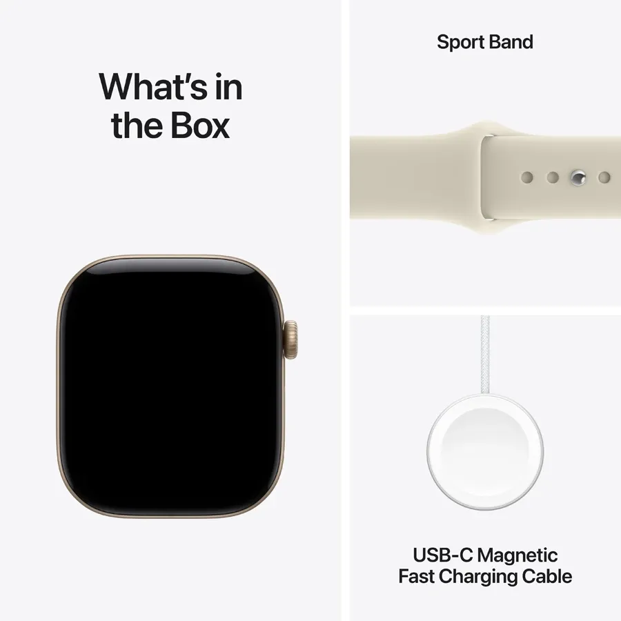 Apple Watch Series 12 GPS + Cellular,  Sand Sport Band, M/L, 42мм, Light Gold – photo 7