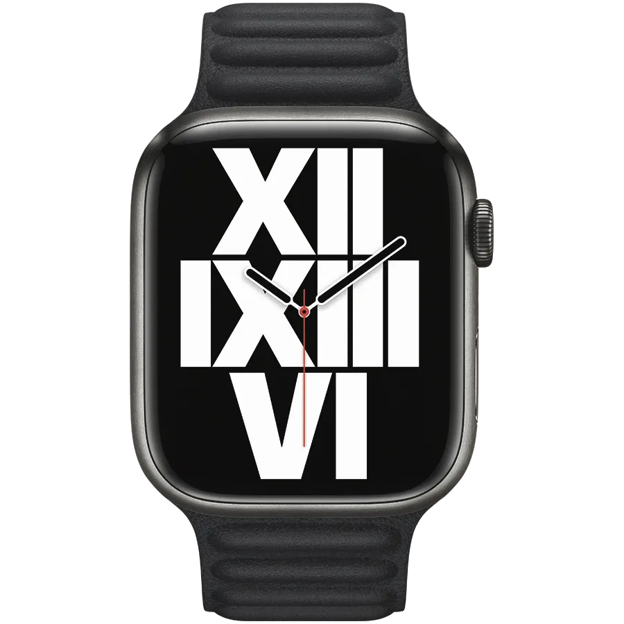 photo 3 - Apple Leather Link Band for Apple Watch 42/44/45 mm, Size S/M, Midnight