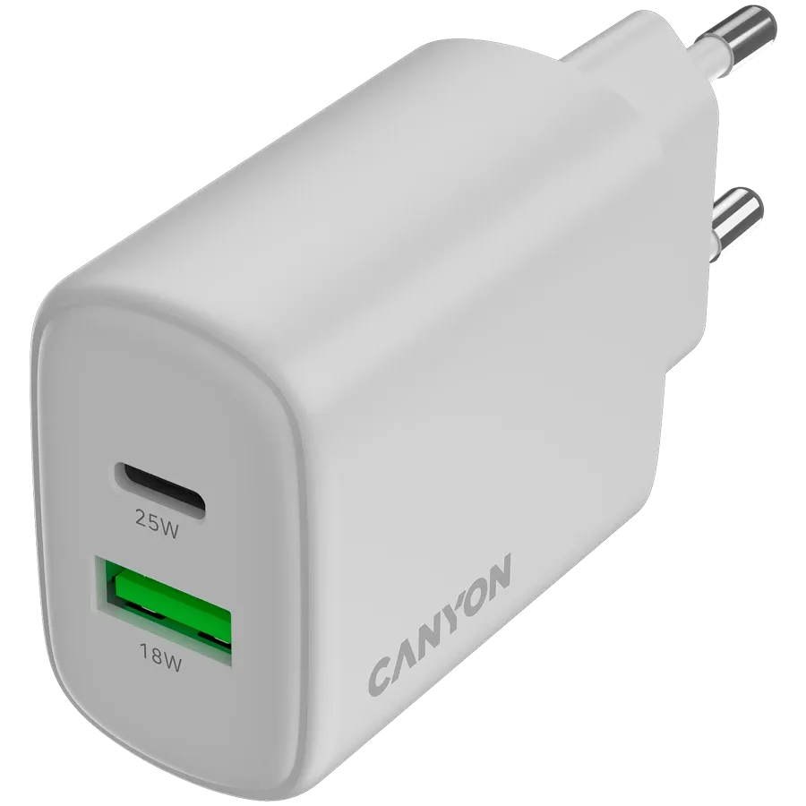 photo 4 - CANYON Адаптер питания OnCharge 250 QC 2*USB/USB-C USB Тип C, USB Тип A, 25 Вт