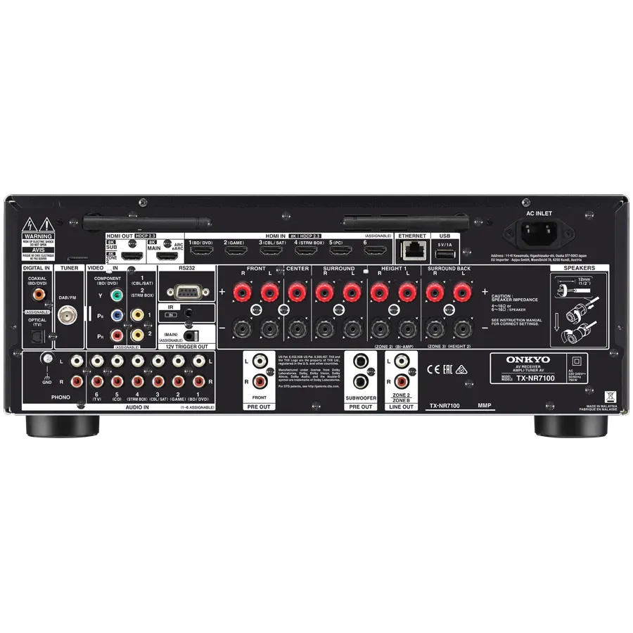 photo 3 - Onkyo TX-NR7100 9.2 арналы AV-ресивер THX Certified, қара