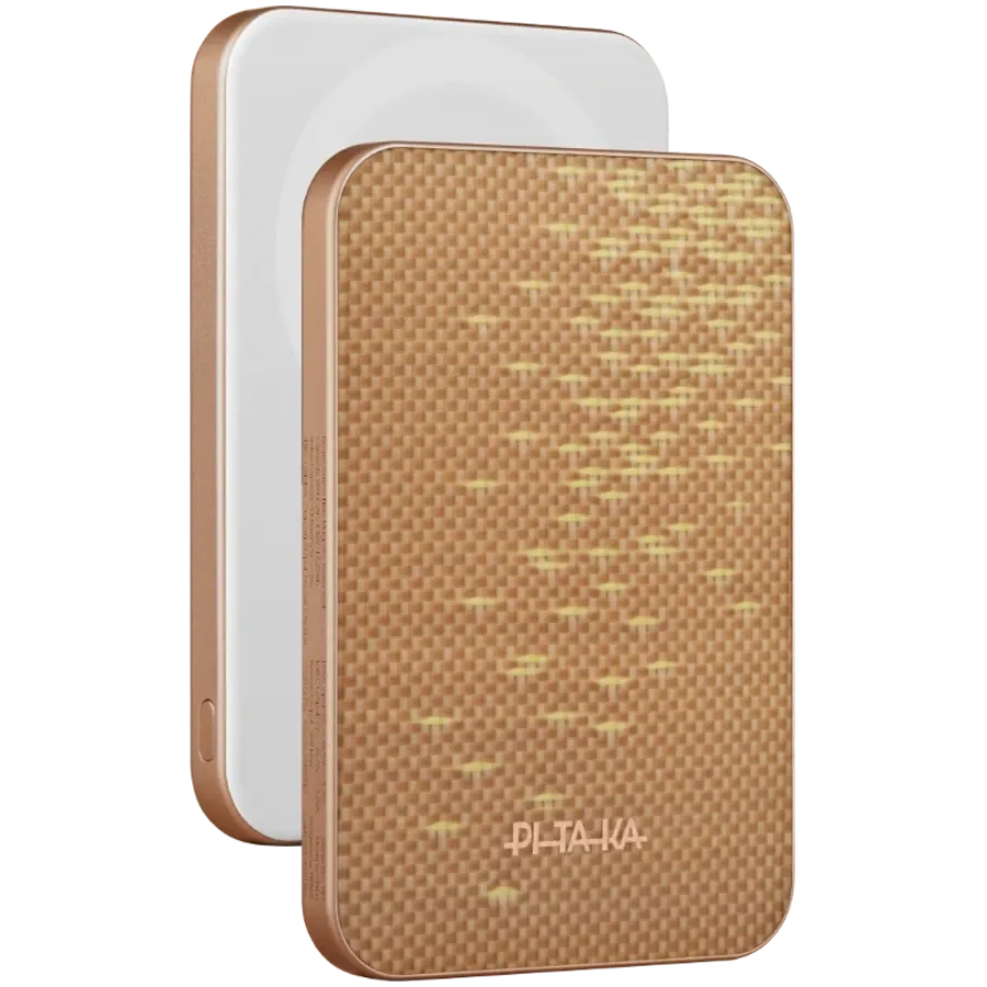 photo 2 - Портативное зарядное устройство PITAKA Qi 2, 5000 мА·ч, Golden Glint