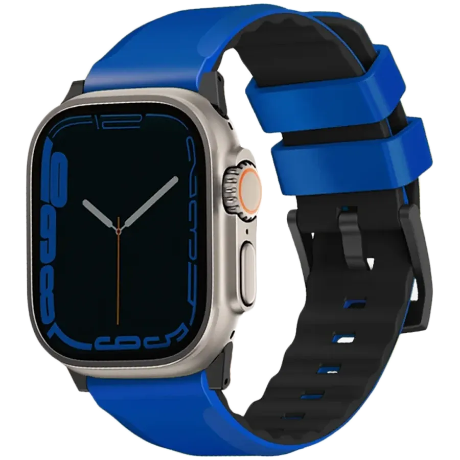 Silicone band UNIQ Linus Airosoft for Apple Watch, 42/44/45/49 mm, Racing Blue – photo