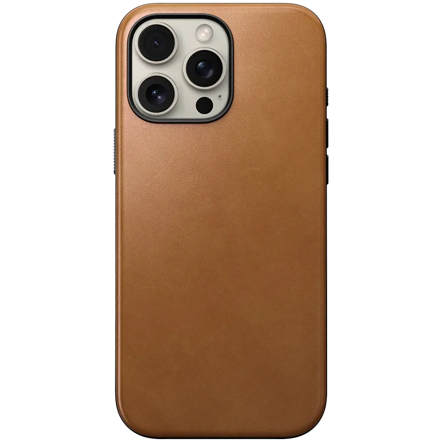 photo - Чохол NOMAD Modern Leather with MagSafe English Tan для iPhone 16 Pro