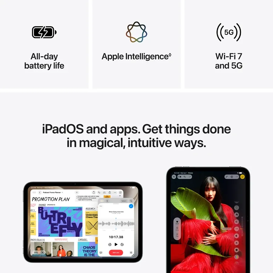 iPad mini A20 Pro, 512 ГБ Wi-Fi+4G Стандартное стекло 2026, Starlight – photo 8