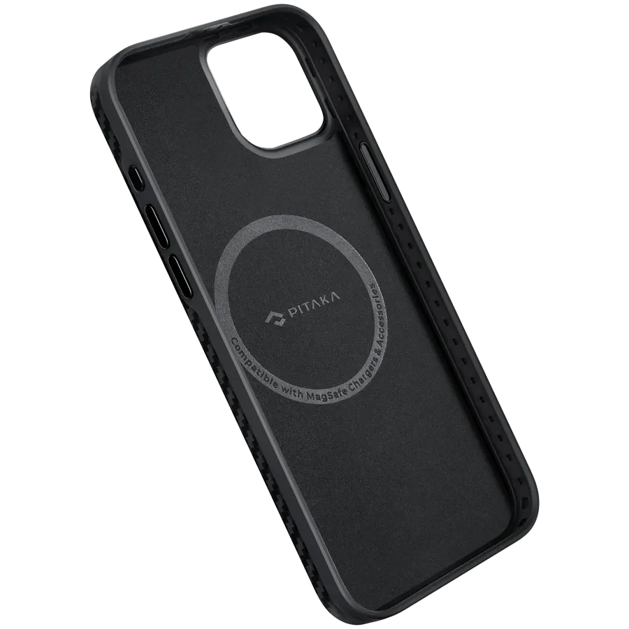 photo 3 - PITAKA Case MagEZ Case 4 with MagSafe Black/Grey Twill for iPhone 15