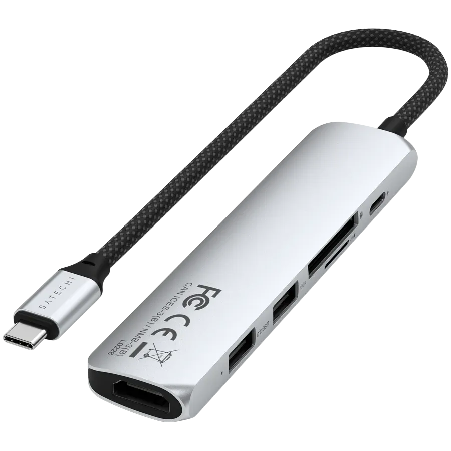 photo 3 - SATECHI  Slim 6 Multiport  Многопортовый адаптер  Серебристый