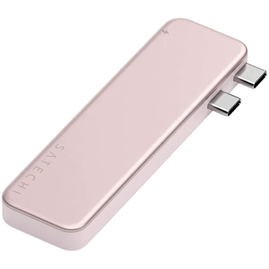 Adaptor multiport Satechi Snap USB‑C 6-in-1 pentru MacBook Neo, Blush – photo 2