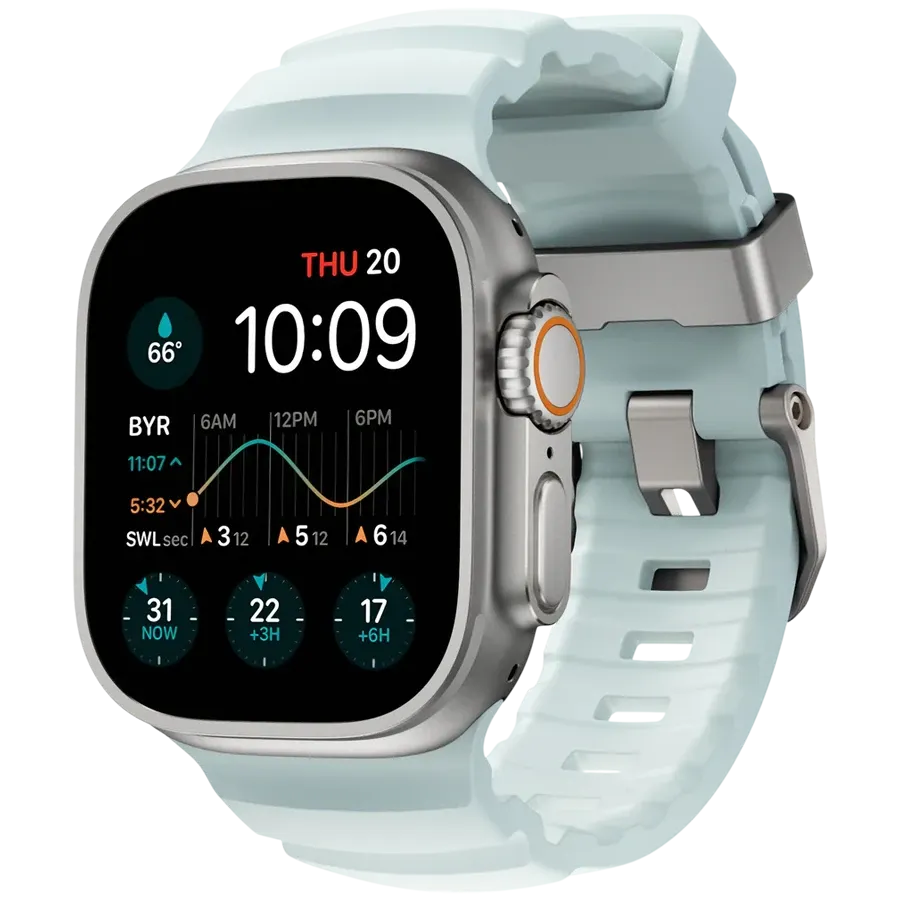 photo 1 - Ремешок Nomad Rocky Point Band Natural Titanium Hardware 46mm/49mm - Icy Blue Glow