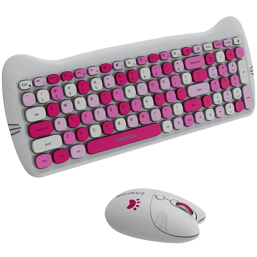 photo 4 - CANYON HSET-W6 Клавиатура, Розовый
