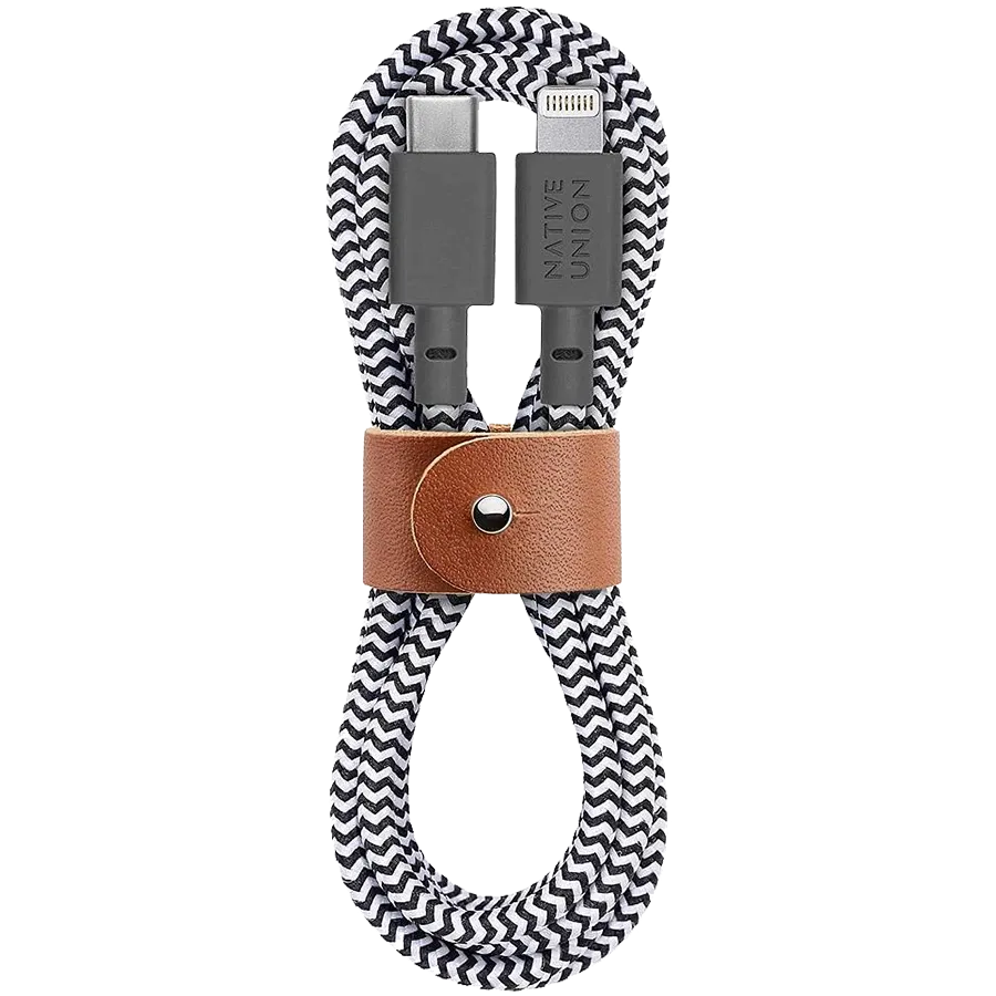 photo 2 - NATIVE UNION USB-C to Lightning Cable BELT 3 TYPE C, Zebra, 3m