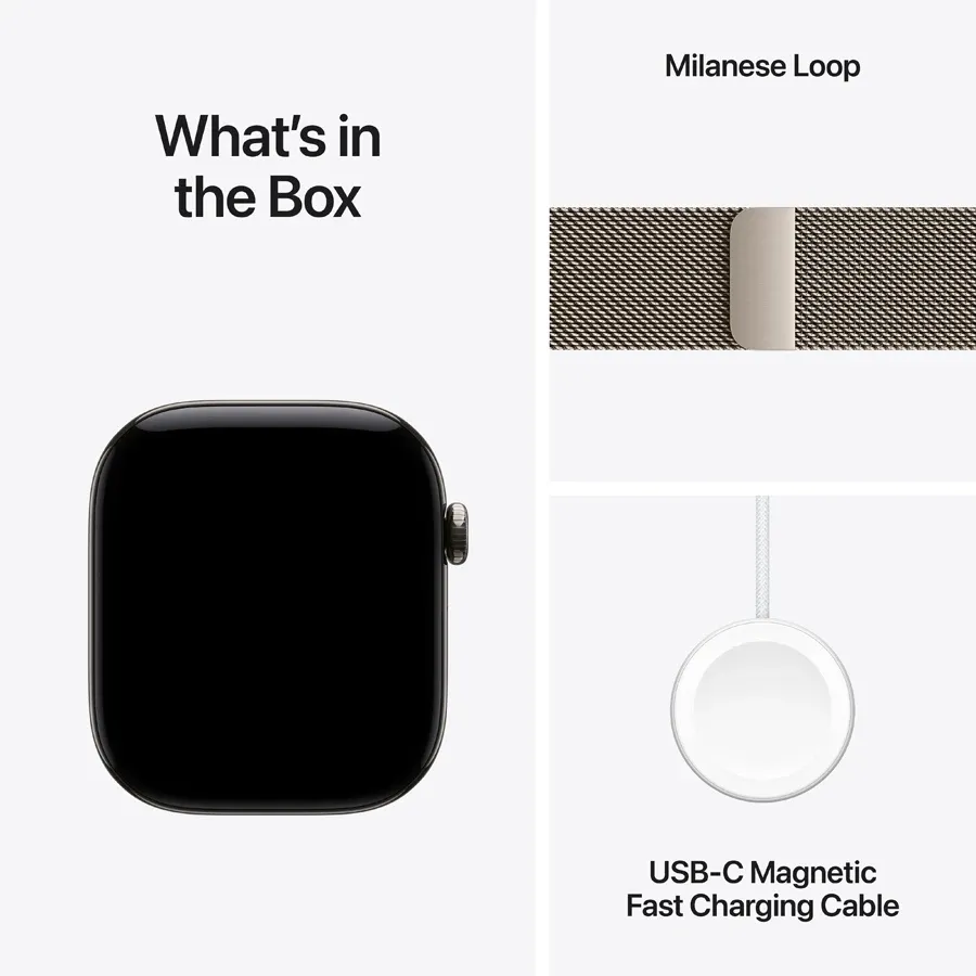 Apple Watch Series 12 GPS + Cellular, Миланский сетчатый браслет, M/L, 46мм, Natural Titanium – photo 7