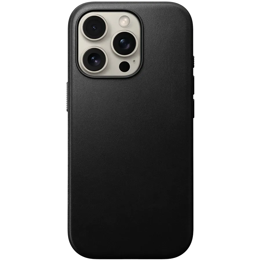 photo - Чехол NOMAD Modern Leather с MagSafe Чёрный для iPhone 16 Pro
