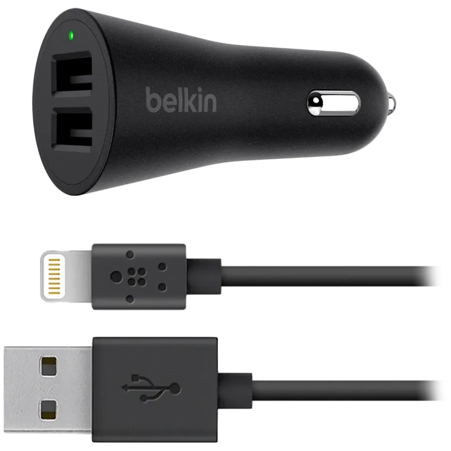 photo - Автомобильный адаптер BELKIN USB-A, 24 Вт, Черный