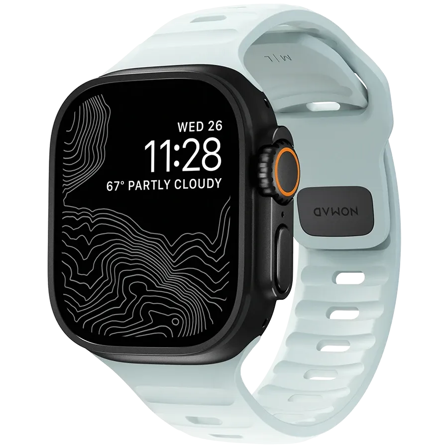 photo - Ремешок NOMAD Sport Strap для Apple Watch 45 mm, Icy Blue Glow