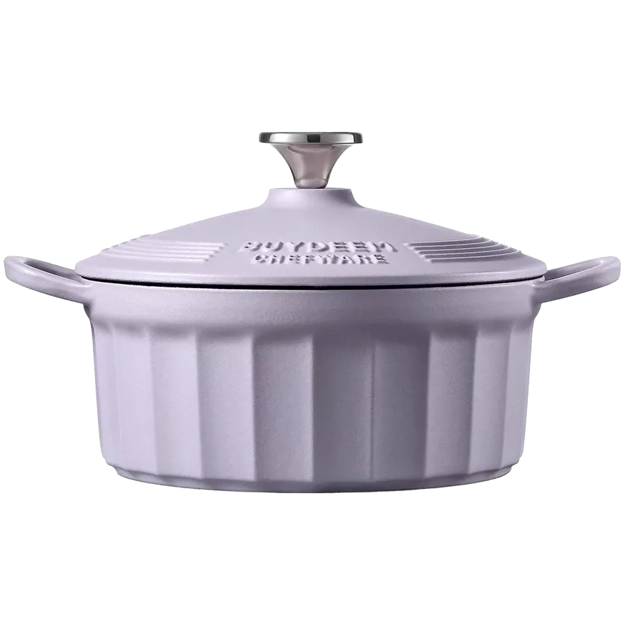 BUYDEEM |АнглійськаEnameled Cast Iron Dutch Oven, model CP521Англійська|, Petal Purple – photo