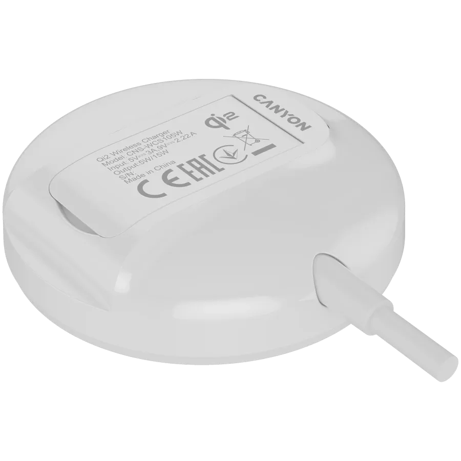 photo 5 - CANYON WS-105 Сымсыз зарядтағыш, 15 Вт, Ақ