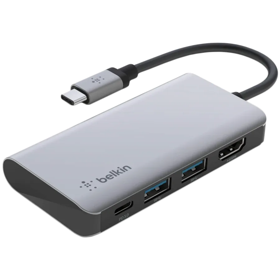 photo 2 - BELKIN USB-C 4-in-1 Multiport Adapter, Space Gray