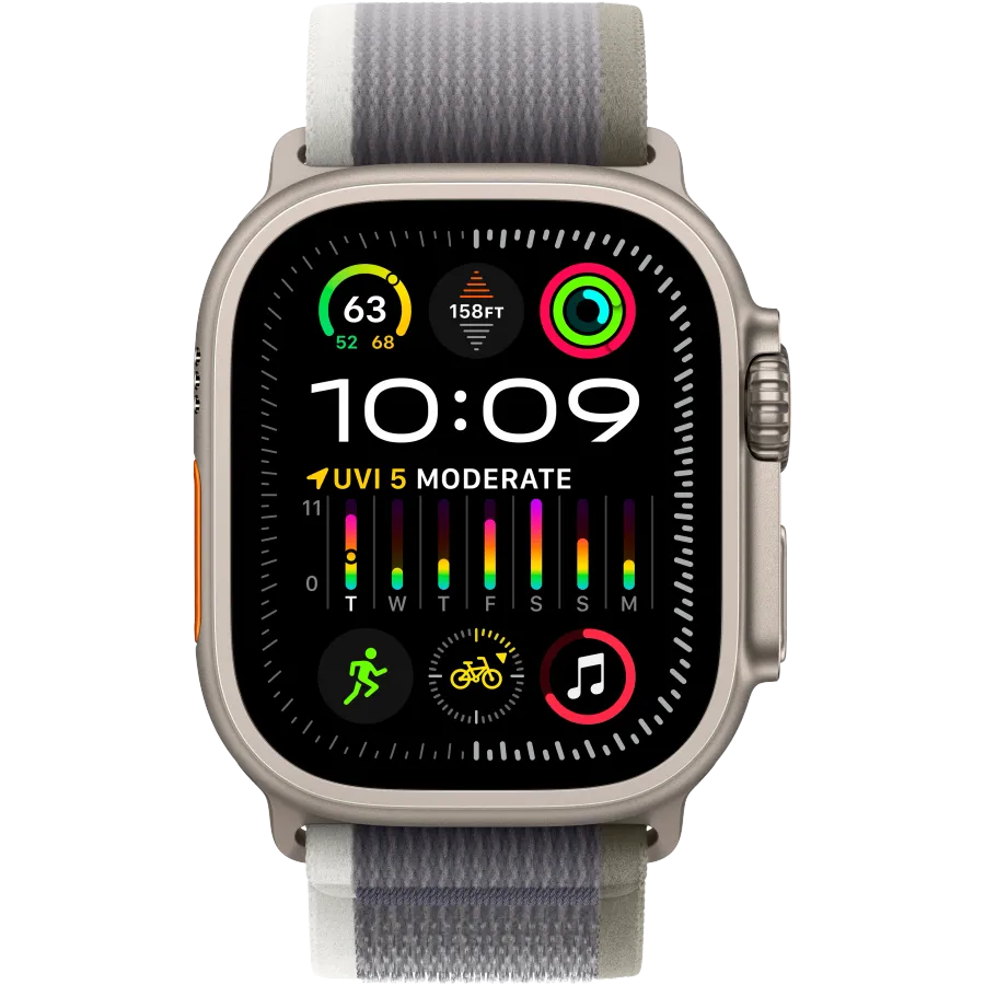 photo 2 - Apple Watch Ultra Series 2 GPS + Cellular, Green/Grey Trail Loop, S/M, 49мм, Natural