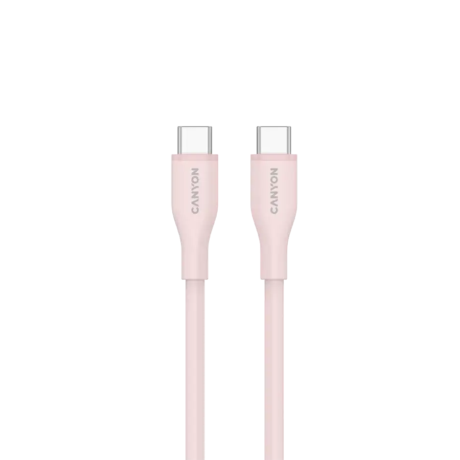 Cablu CANYON USB-C la USB-C, 1m, Pink Sand – photo 2