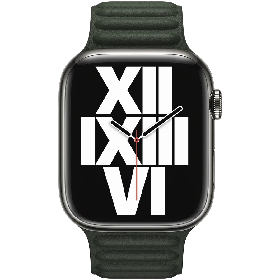 photo 3 - Apple Leather Link Band for Apple Watch 42/44/45 mm, Size S/M, Sequoia Green