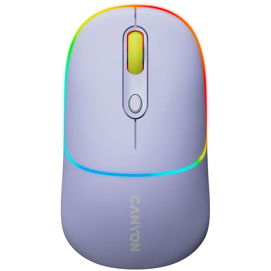 photo 1 - Мышь CANYON MW-22 Dual Band RGB Wireless Mountain Lavender (CNS-CMSW22ML)