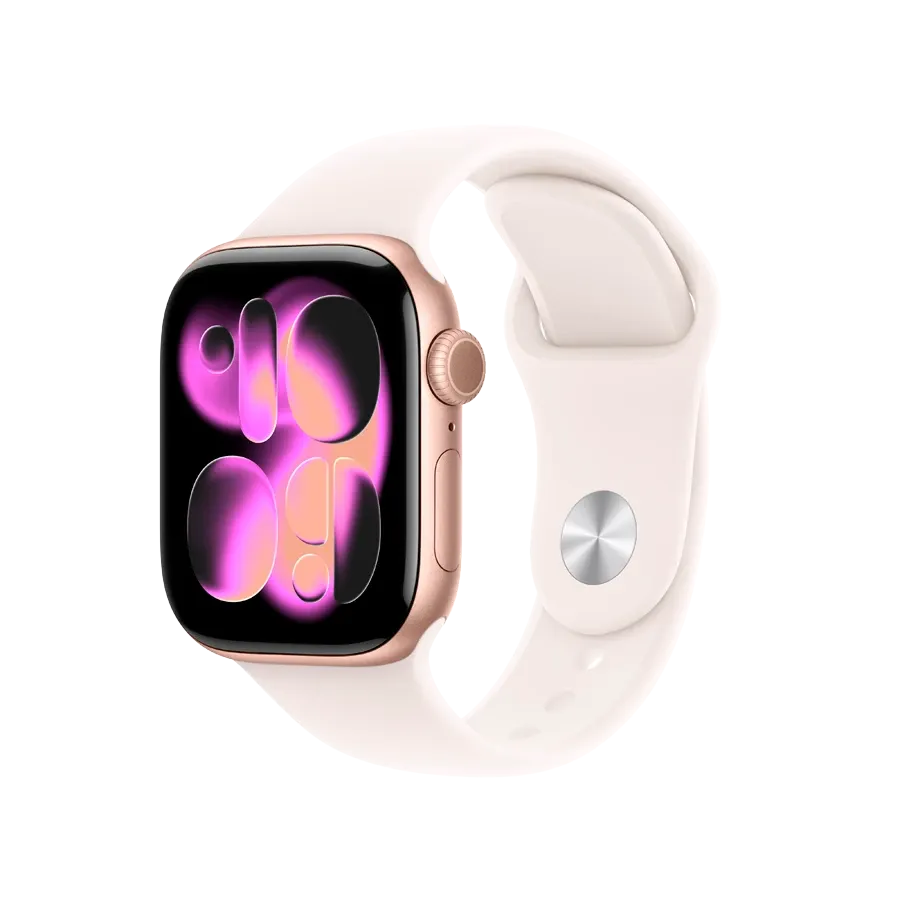 photo 1 - Apple Watch Series 11 GPS + Cellular,  Light Blush Sport Band, M/L, 42mm, Rose Gold Aluminium