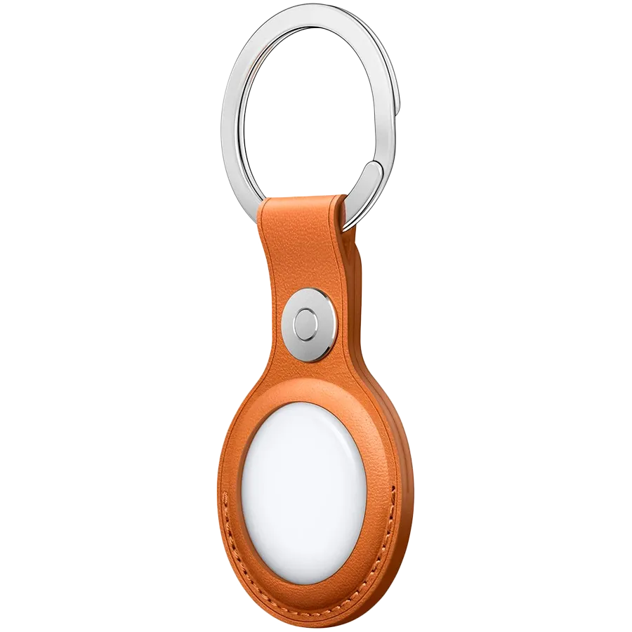 photo 2 - Apple LEATHER KEY RING-ZML, Gold/Brown