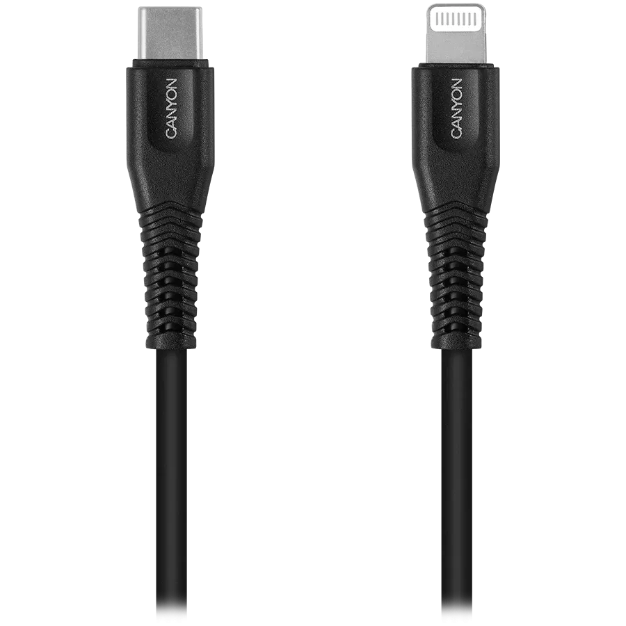 photo 1 - CANYON USB մալուխ MFI-4, Սև, 1.2մ