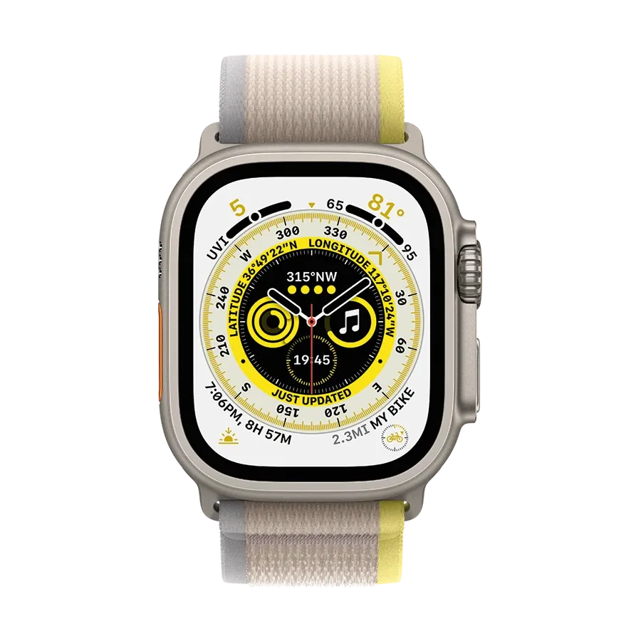 photo 2 - Apple 49mm Trail Loop - M/L Band for Apple Watch 44/45/49 mm, Size M/L, Yellow/Beige