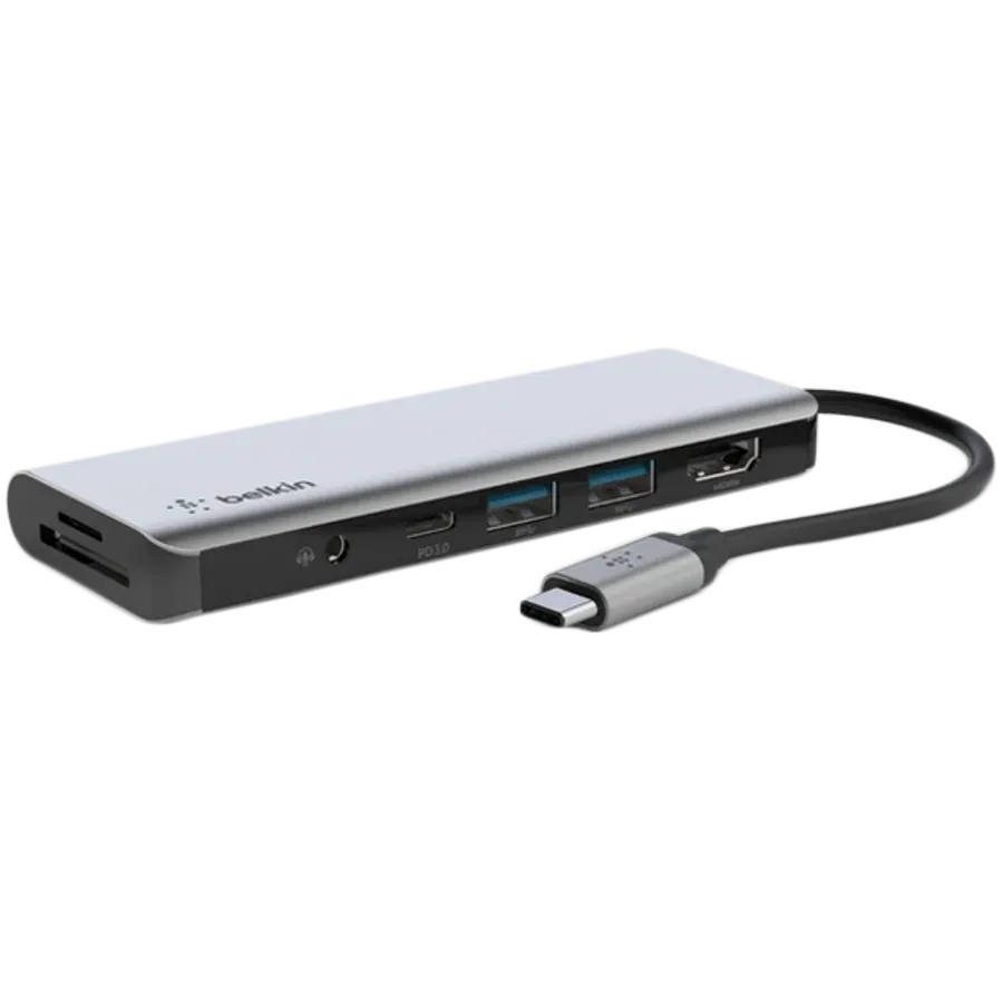 photo 1 - BELKIN USB-C 7-in-1 Multiport Hub Adapter, Space Gray