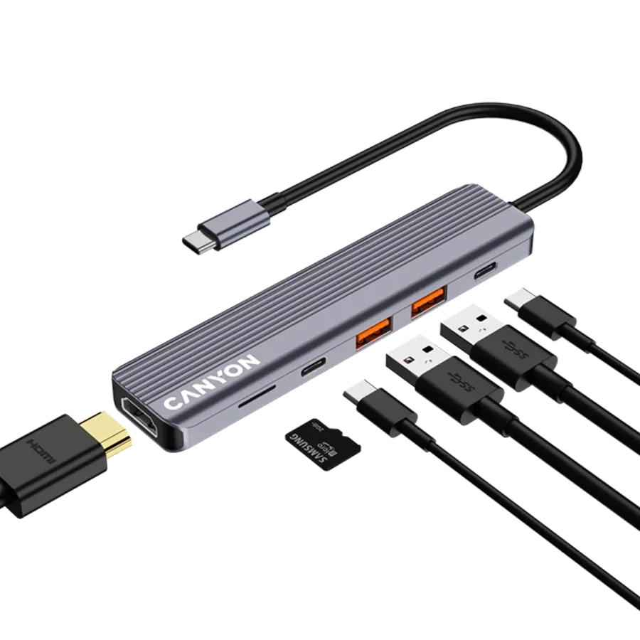 photo 6 - CANYON 6in1 USB C hub, Gray
