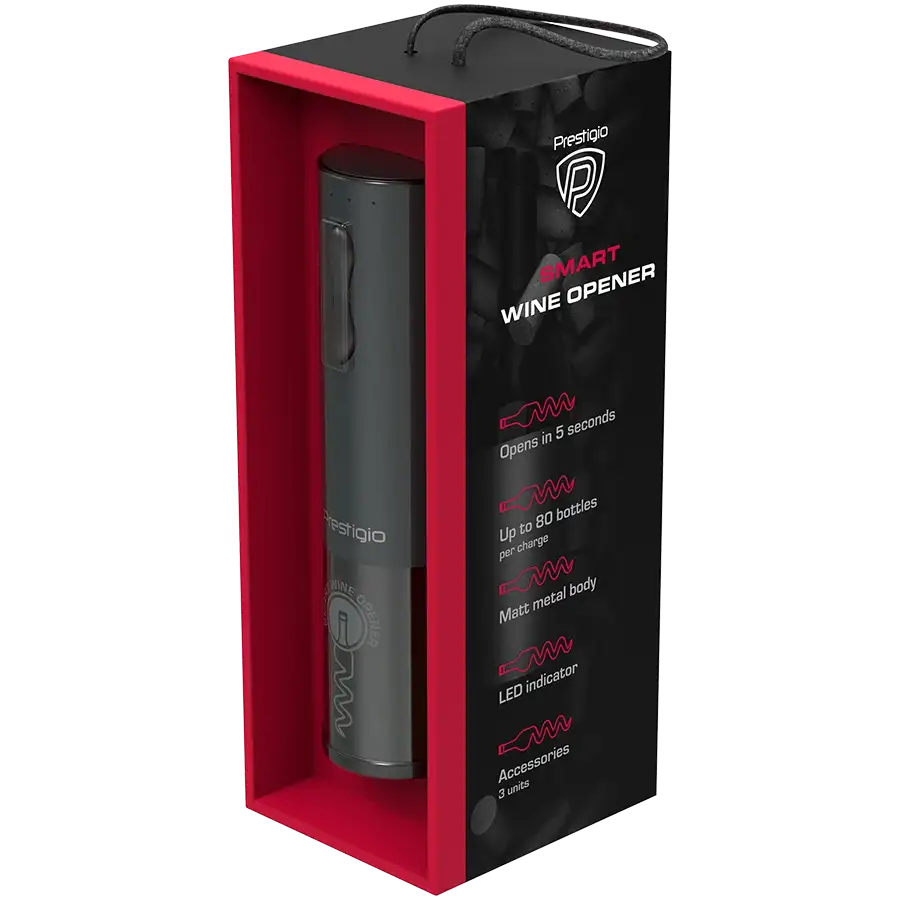 Розумний штопор PRESTIGIO Bolsena Smart Wine Opener, чорний – photo 6