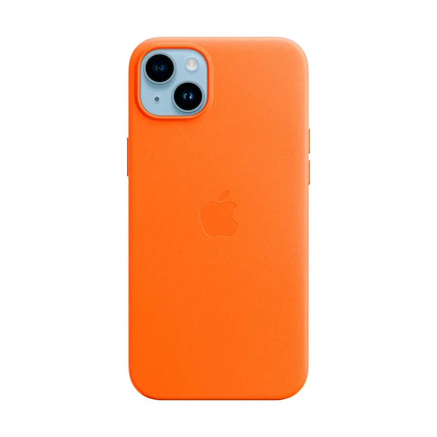 photo - Apple Чохол Leather Case with MagSafe Помаранчевий для iPhone 14 Plus