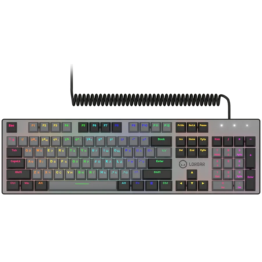 photo 2 - Игровая клавиатура проводная LORGAR Azar 514 RGB Wired White (LRG-GK514W-UA)