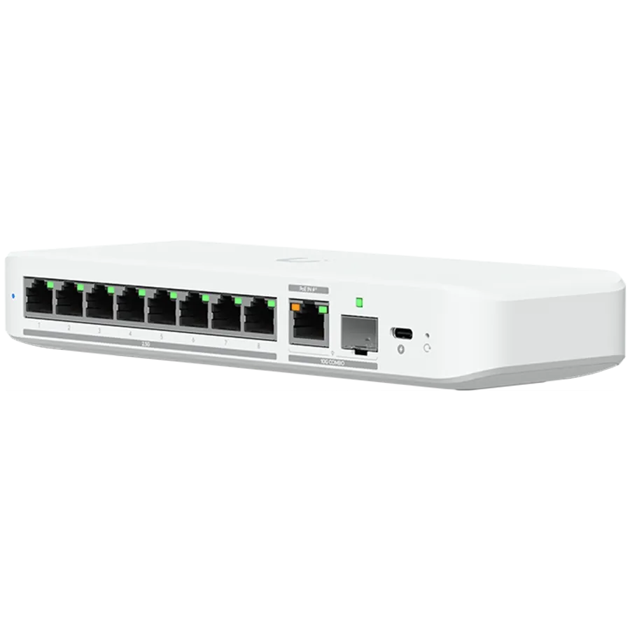 Switch Ubiquiti UniFi Flex 2.5G, 8 porturi, PoE, White – photo