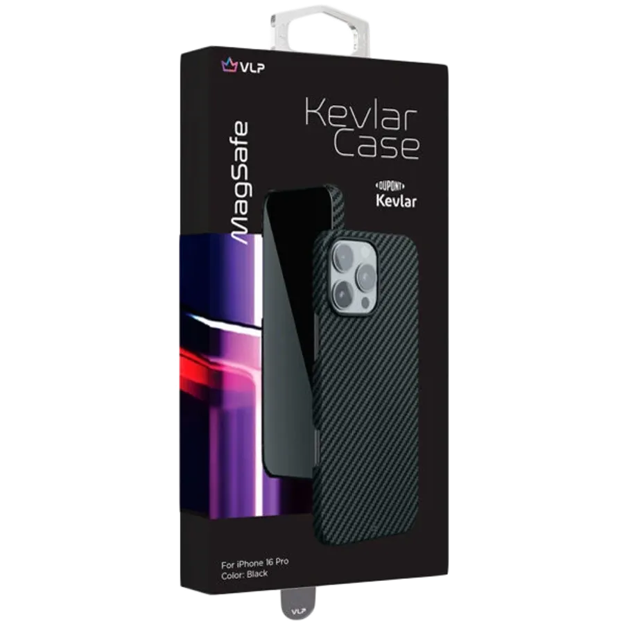 photo 2 - VLP Protective Case Kevlar Case with MagSafe Black for iPhone 16 Pro