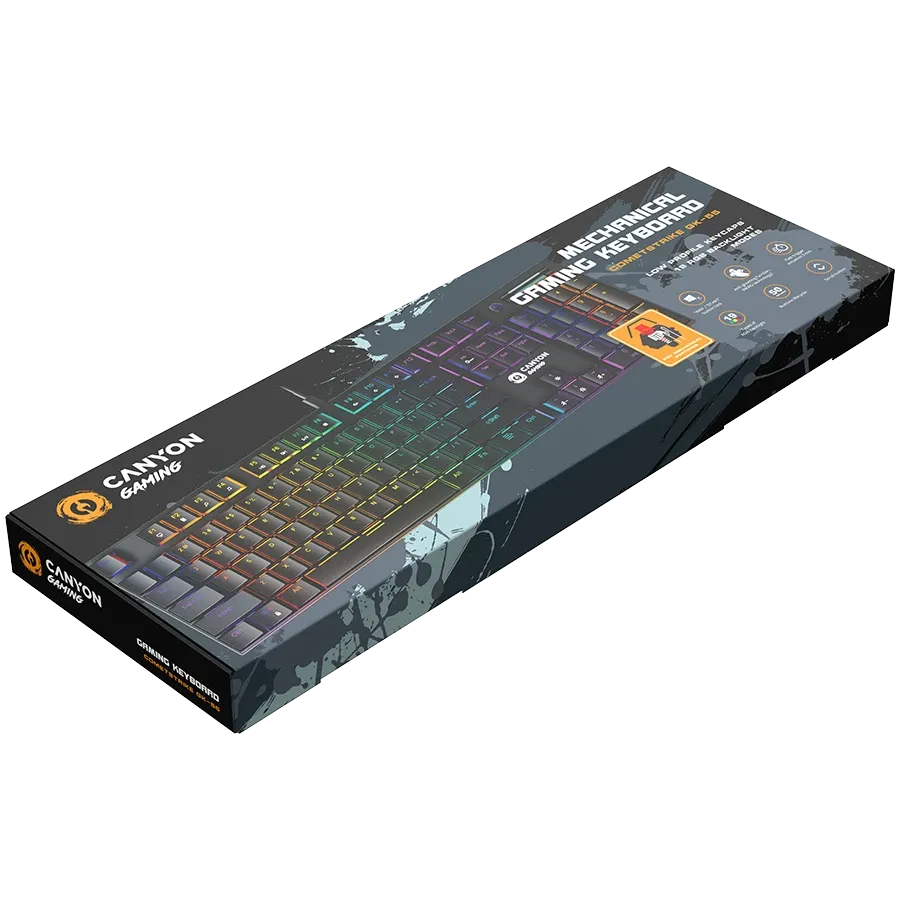 photo 5 - Игровая клавиатура CANYON Cometstrike GK-55 RGB Black (CND-SKB55-US)