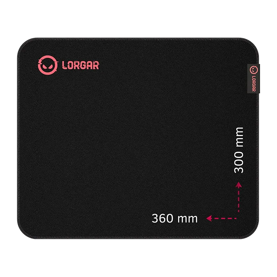 photo 1 - LORGAR Jacquard mousepad with red rubber, Чёрный