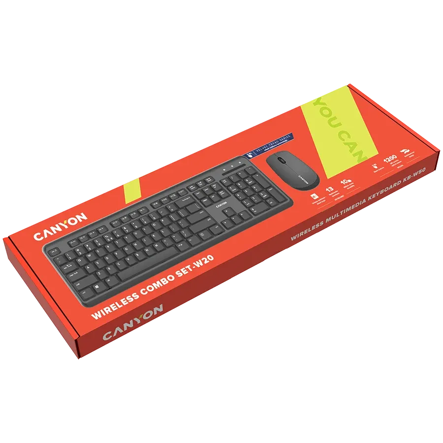 photo 3 - Комплект клавиатура+мышь беспроводная CANYON (CNS-HSETW02)