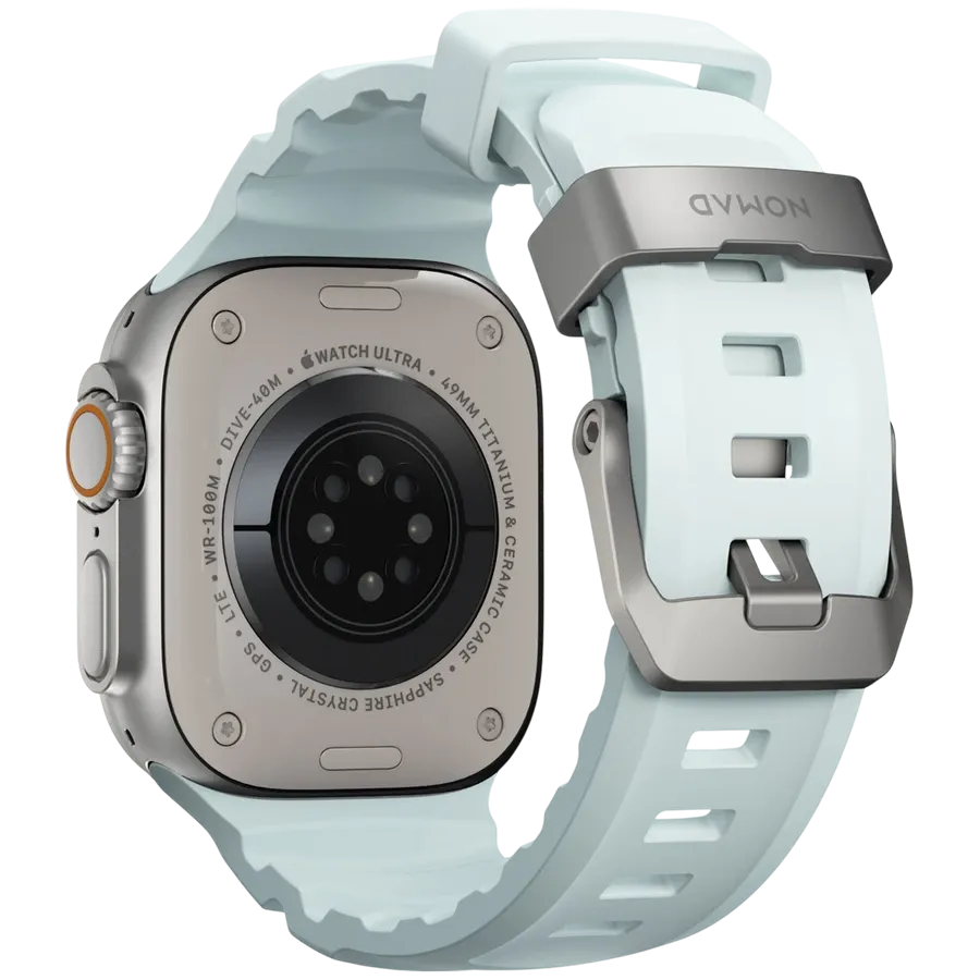 photo 2 - Ремешок Nomad Rocky Point Band Natural Titanium Hardware 46mm/49mm - Icy Blue Glow