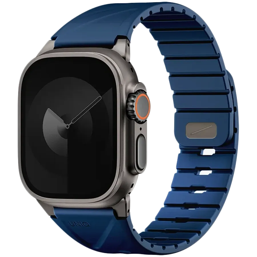 photo - Band UNIQ Fluo for Apple Watch, 49/46/45/44/42/41/40 mm, Marine Blue