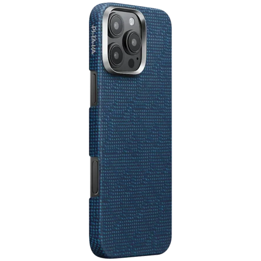 photo - Чохол Pitaka Tactile Woven Monogram Dark Blue for iPhone 16 Pro Max (KI1603PTKP)