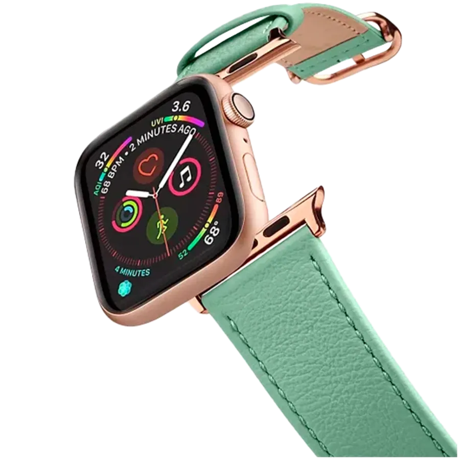 photo - CASETIFY ALL SERIES - GENUINE LEATHER Band for Apple Watch 42/44 mm, Mint Green