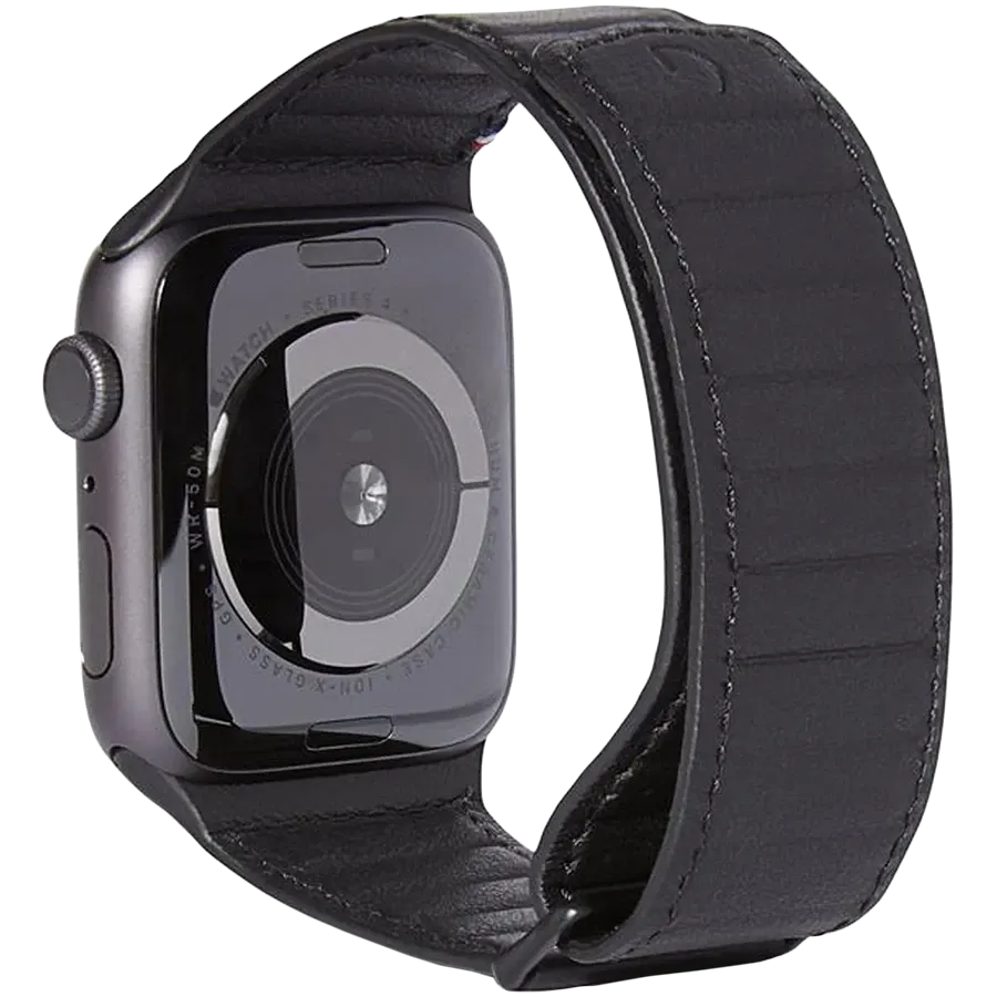 photo - DECODED LEATHER MAGNETIC TRACTION Strap for Apple Watch 38/40 mm, Black